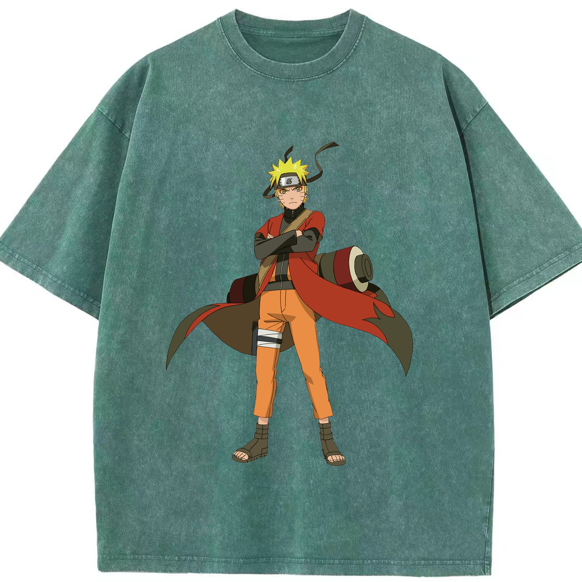 （画像用） NARUTO -ナルト- うずまき ナルト Uzumaki Naruto 綿100% ヴィンテージ風 半袖Tシャツ（フロントプリント）